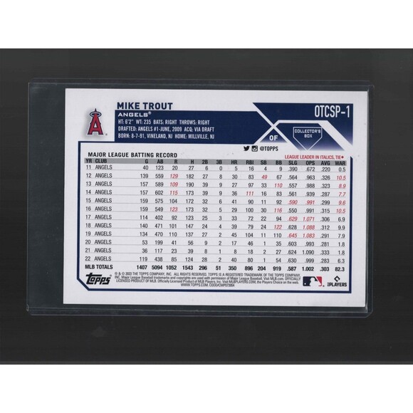 Mike Trout SP 2023 Topps Flagship Collection Variation #OTCSP-1 Oversized Angels - Picture 6 of 6